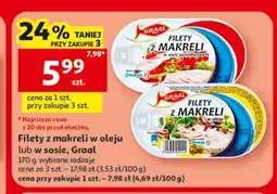 Auchan Filety z makreli w oleju lub w sosie, Graal oferta