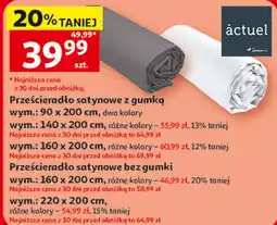 Auchan actuel Prześcieradło satynowe z gumką oferta