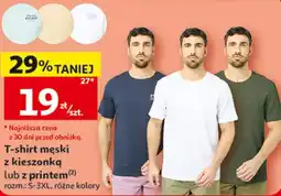 Auchan T-shirt męski z kieszonką lub z printem oferta