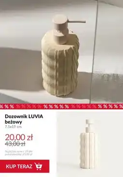 Homla Dozownik do mydła Luvia beżowy 7,5x19 cm oferta