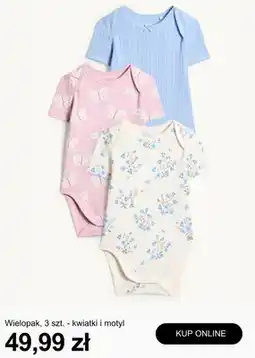C&A Body niemowlęce C&A 3-pak kwiatki i motyl oferta