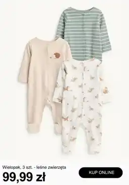 C&A Pajacyki niemowlęce C&A Wielopak 3-pak leśne zwierzęta oferta