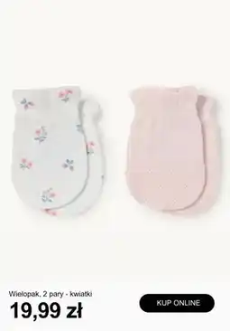 C&A Rękawiczki niemowlęce niedrapki wielopak kwiatki oferta