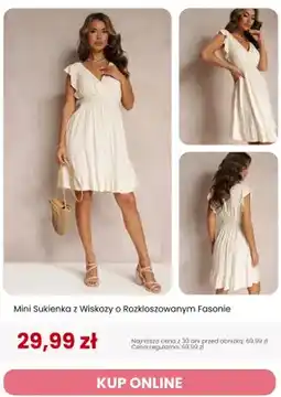 Renee Sukienka mini z wiskozy o rozkloszowanym fasonie Renee oferta