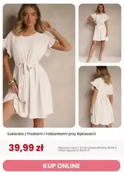 Renee Sukienka z paskiem i falbankami przy rękawach Renee oferta