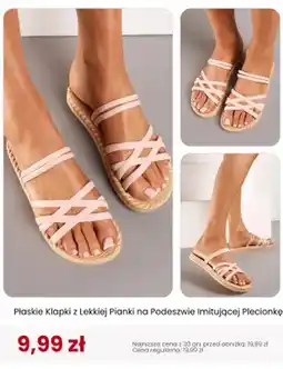 Renee Klapki damskie płaskie Renee z lekkiej pianki na podeszwie imitującej plecionkę oferta