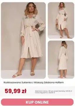 Renee Sukienka rozkloszowana z wiskozą zdobiona haftem Renee oferta