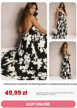 Renee Sukienka wiskozowa na ramiączkach o rozkloszowanym kroju Renee oferta