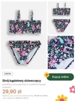 Coccodrillo Strój kąpielowy dziewczęcy Coccodrillo Lemon granatowy dwuczęściowy oferta