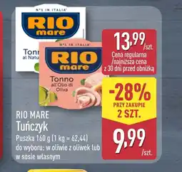 ALDI Tuńczyk w sosie własnym Rio Mare oferta