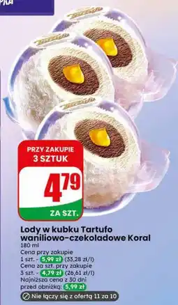 Dino Lody w kubku Tartufo waniliowo-czekoladowe Koral oferta