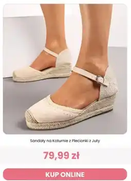 Renee Sandały na koturnie z plecionki z juty Renee oferta