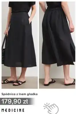 Spódnica z lnem gładka Medicine