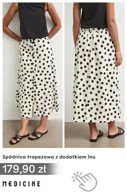 Medicine Spódnica trapezowa z dodatkiem lnu Medicine oferta