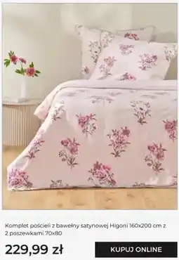 Home&You Komplet pościeli z bawełny satynowej Higoni 160x200 cm z 2 poszewkami 70x80 oferta