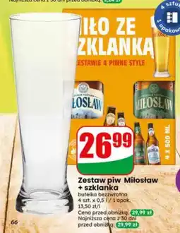 Dino Zestaw piw Miłosław ze szklanką oferta