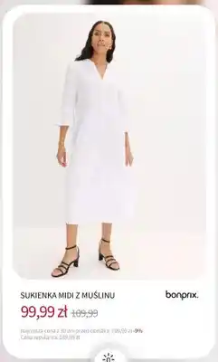 BonPrix Sukienka midi z muślinu Bonprix oferta
