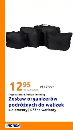 Action Zestaw organizerów podróżnych do walizek oferta