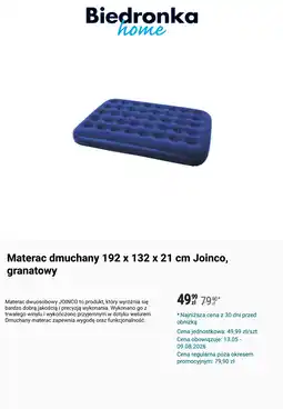 Biedronka Materac dmuchany 192 x 132 x 21 cm oferta