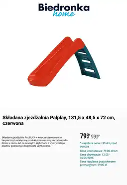 Biedronka Składana zjeżdżalnia Palplay oferta