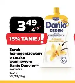 Netto Serek homogenizowany o smaku waniliowym Danio Danone oferta