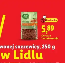 Lidl Makaron Fusilli z czerwonej soczewicy Go Vege oferta
