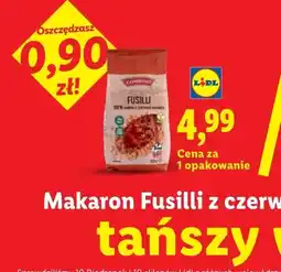 Lidl Makaron Fusilli z czerwonej soczewicy Combino oferta