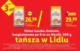 Lidl Kaszka zbożowa bezglutenowa Nestlé Sinlac po 6 miesiącu oferta