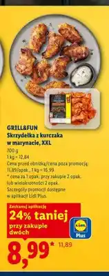 Lidl Skrzydełka z kurczaka w marynacie GRILL&FUN XXL oferta