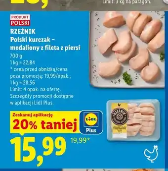 Lidl Polski kurczak - medaliony z fileta z piersi Rzeźnik oferta