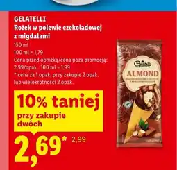 Lidl Lody rożek w polewie czekoladowej z migdałami Gelatelli oferta