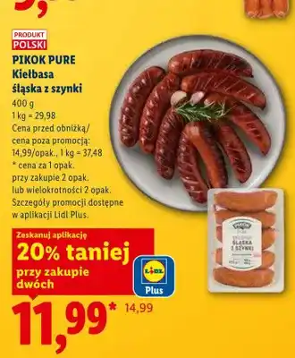 Lidl Kiełbasa śląska z szynki Pikok Pure oferta