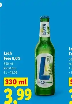 Lidl Piwo bezalkoholowe Lech Free 0,0% kwiat bzu oferta
