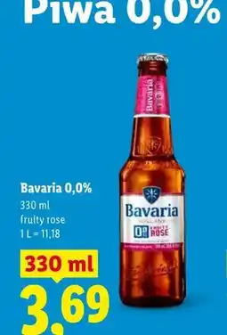 Lidl Piwo bezalkoholowe Bavaria 0,0% fruity rose oferta