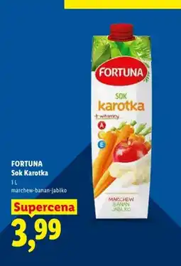 Lidl Sok Karotka Fortuna marchew-banan-jabłko oferta