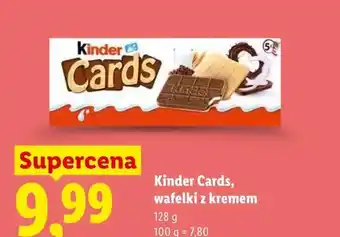 Lidl Wafelki z kremem Kinder Cards oferta