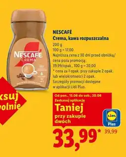 Lidl Kawa rozpuszczalna Nescafe Crema oferta