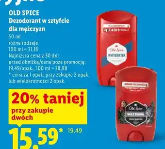 Lidl Dezodorant w sztyfcie dla mężczyzn Old Spice oferta