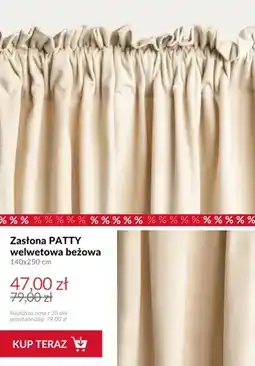 Homla Zasłona Patty welwetowa beżowa 140x250 cm oferta