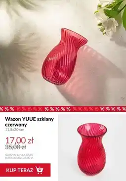 Homla Wazon szklany YUUE czerwony 11,5x20 cm oferta