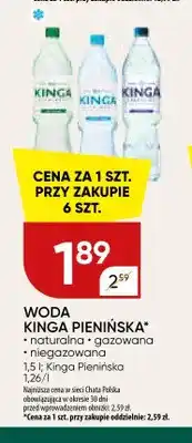 Chata Polska Woda mineralna gazowana Kinga Pienińska oferta