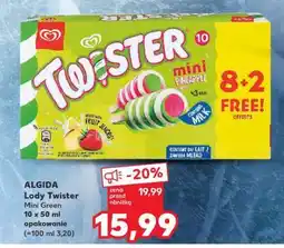Kaufland ALGIDA Lody Twister Mini Green 10 x 50 ml opakowanie oferta