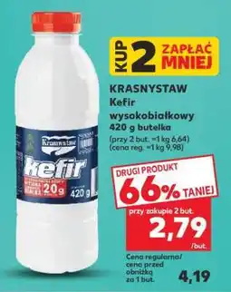 Kaufland KRASNYSTAW Kefir wysokobiałkowy 420 g butelka oferta