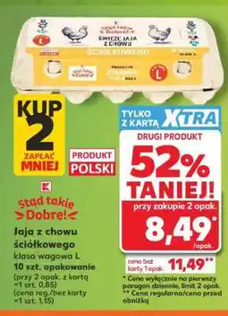 Kaufland Jaja z chowu ściółkowego klasa wagowa L 10 szt. opakowanie oferta