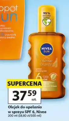 Auchan Olejek do opalania w sprayu SPF 6, Nivea oferta