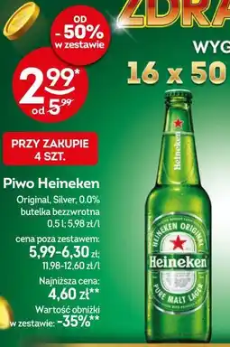 Żabka Piwo Heineken Original, Silver, 0.0% oferta