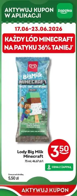 Żabka Lody Big Milk Minecraft oferta