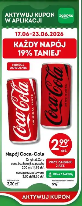 Żabka Napój Coca-Cola Original, Zero oferta