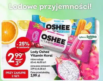 Żabka Lody Oshee Vitamin Koral oferta