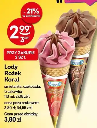 Żabka Lody Rożek Koral oferta